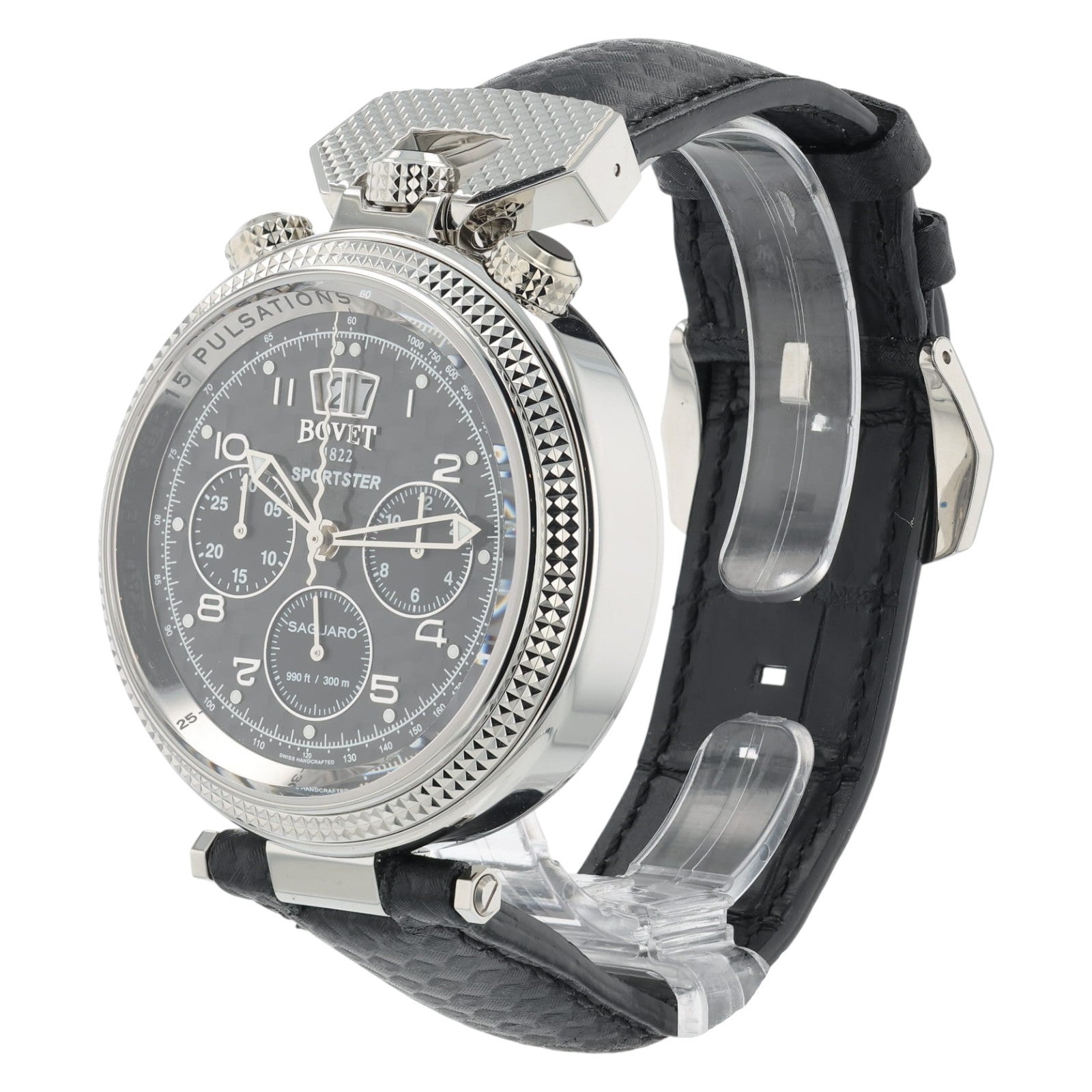 NEW 2025 Bovet Sportster Saguaro Black Carbon Dial 46mm Auto Men's Watch SP0481
