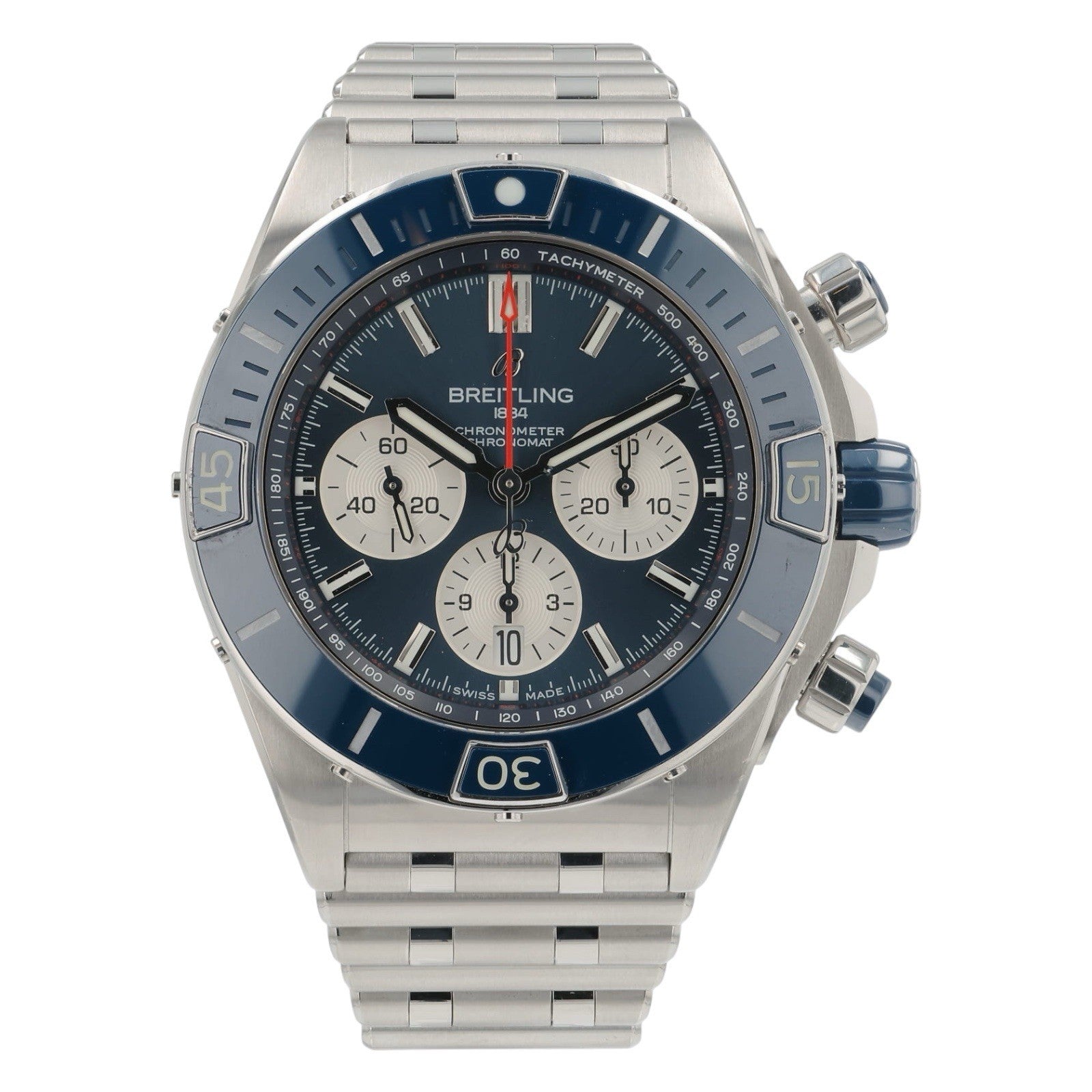 Breitling Super Chronomat B01 Steel Blue Dial 44mm Automatic Men’s Watch AB0136