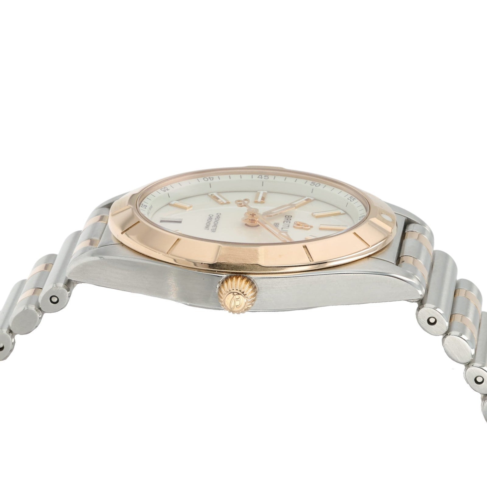 Breitling Chronomat White Dial 18k Rose Gold & Steel 32mm Quartz Womens U77310