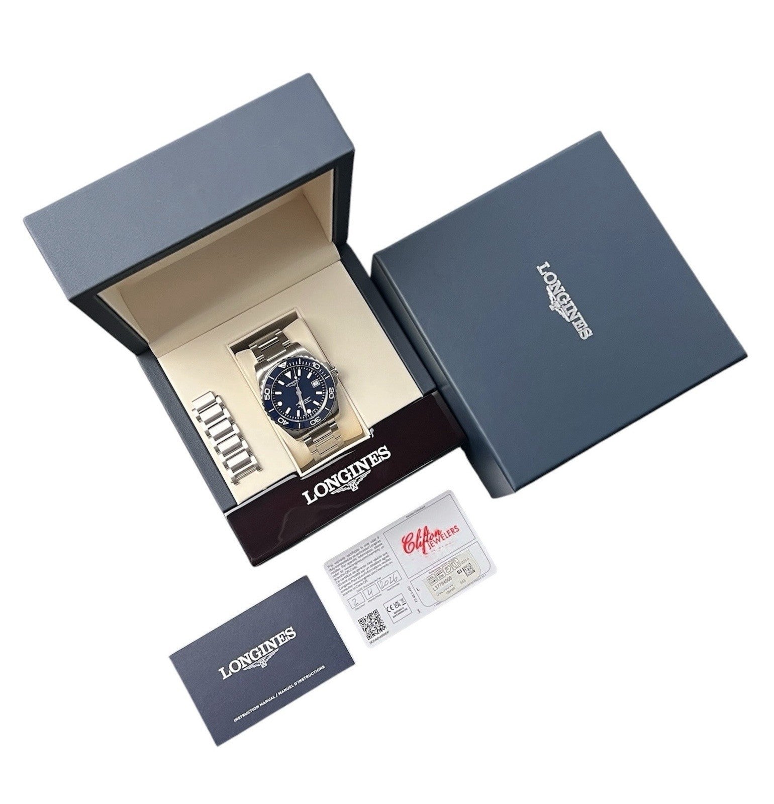 Longines Hydroconquest Blue Dial Stainless Steel 39mm Automatic Mens L3.779.4