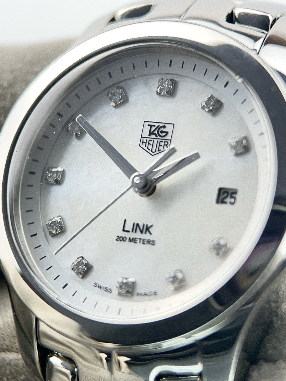 稼動中・美品！TAG Heuer  LINK レディース  箱・コマ・説明書あり Tag Heuer Link Lady Steel Mother Of Pearl Dial 27mm Quartz