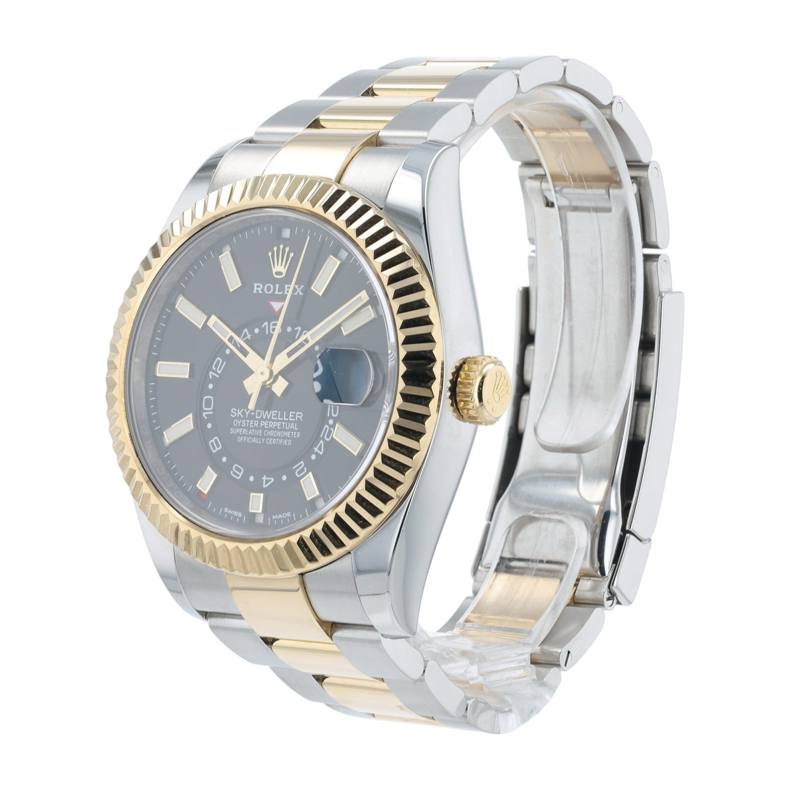 Rolex Sky-Dweller Steel & Yellow Gold Black Dial 42mm Automatic Men's 326933