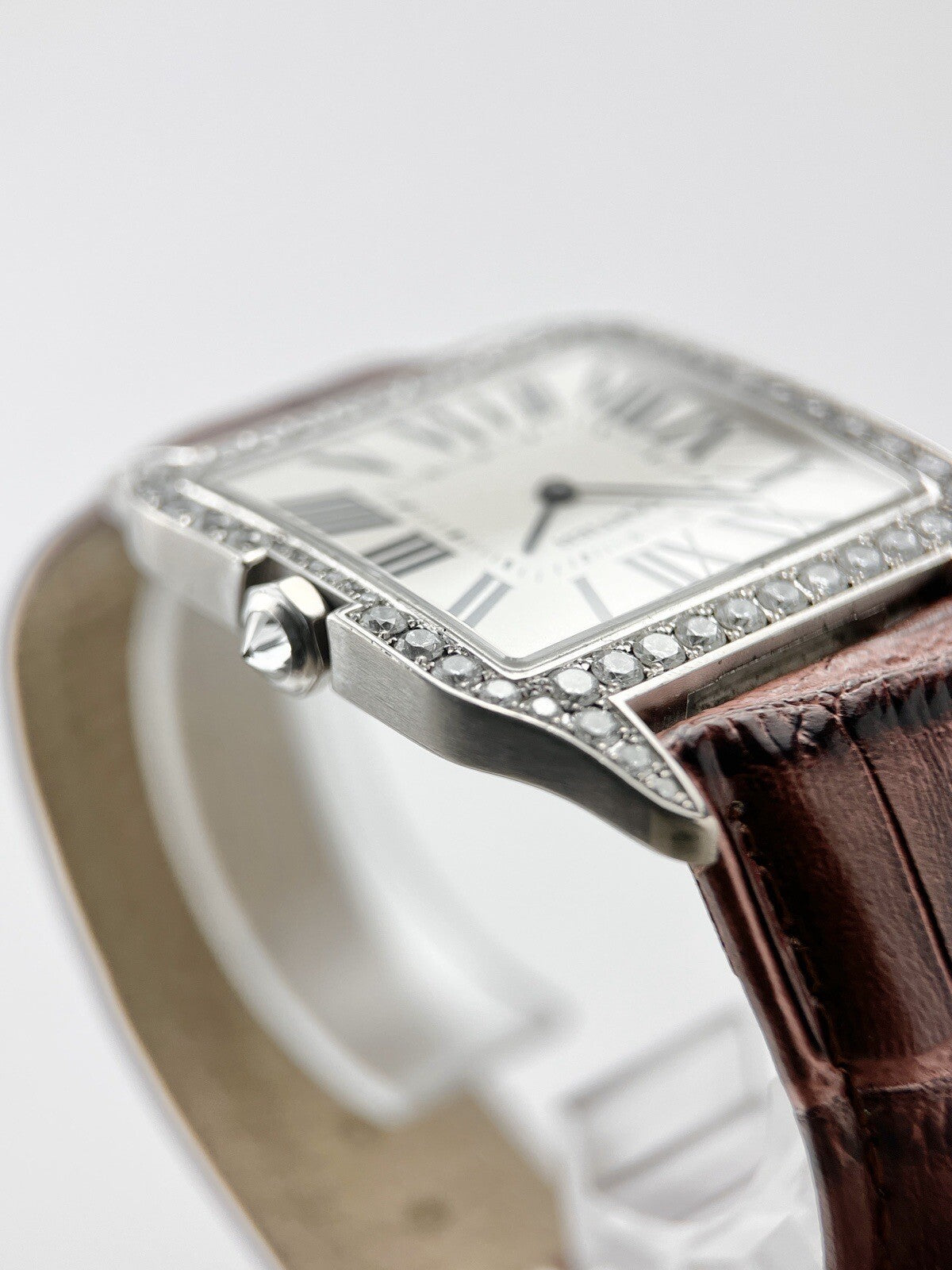 Cartier Santos Dumont Manual Wind 35mm 18k White Gold - AM Diamonds