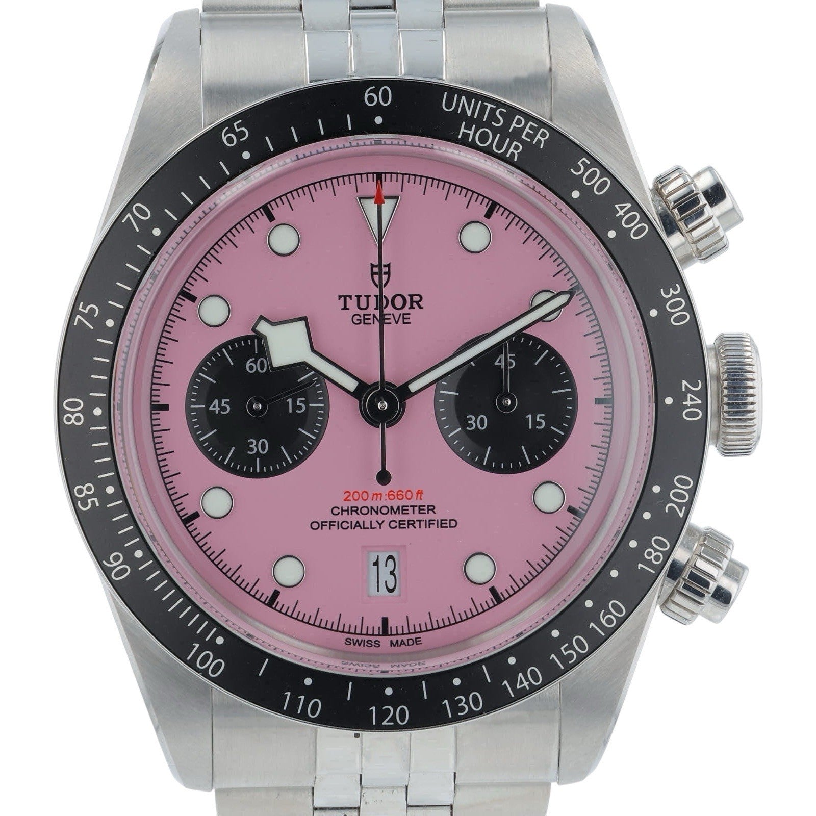 Tudor Black Bay Chrono Stainless Steel Pink Dial 41mm Auto Mens Watch 79360-0019