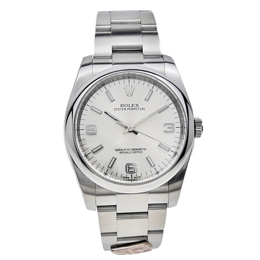 ROLEX Oyster Perpetual 116000 36mm Steel Automatic Silver Dial Dominos Edition