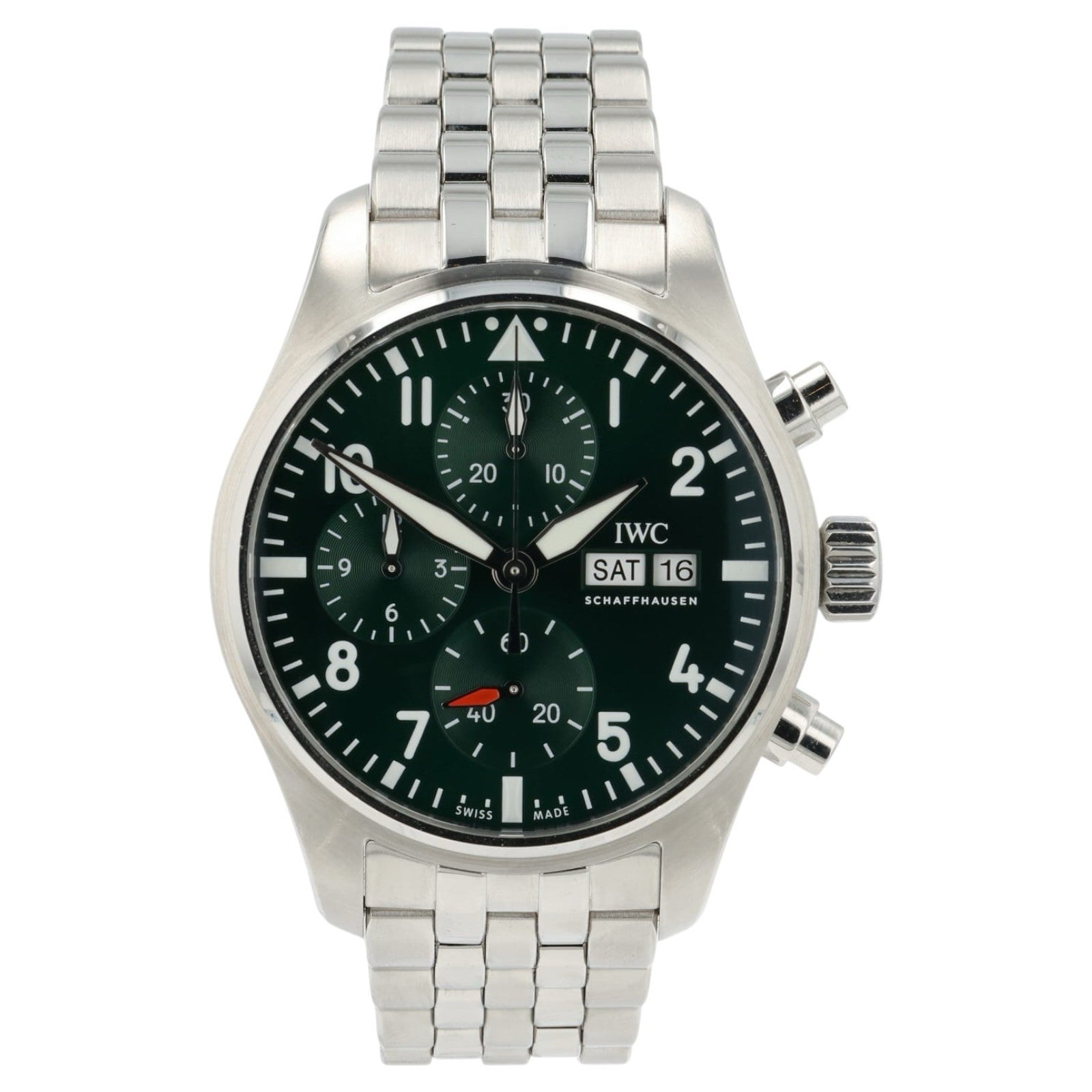 IWC Pilot Chronograph Green Dial Stainless Steel 41mm Automatic Men’s IW388104