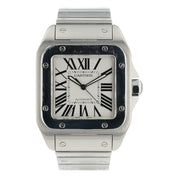 Cartier Santos 100 Stainless Steel Silver Dial 38mm Automatic Mens W20073X8