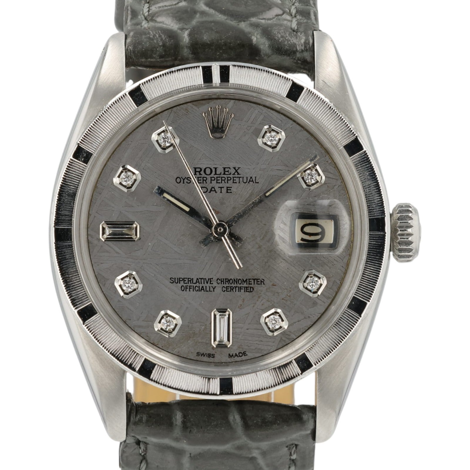 Rolex Oyster Perpetual Date Gray Dial Steel 34mm Auto Unisex Watch 1501