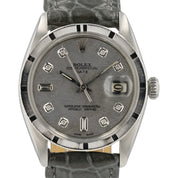 Rolex Oyster Perpetual Date Gray Dial Steel 34mm Auto Unisex Watch 1501