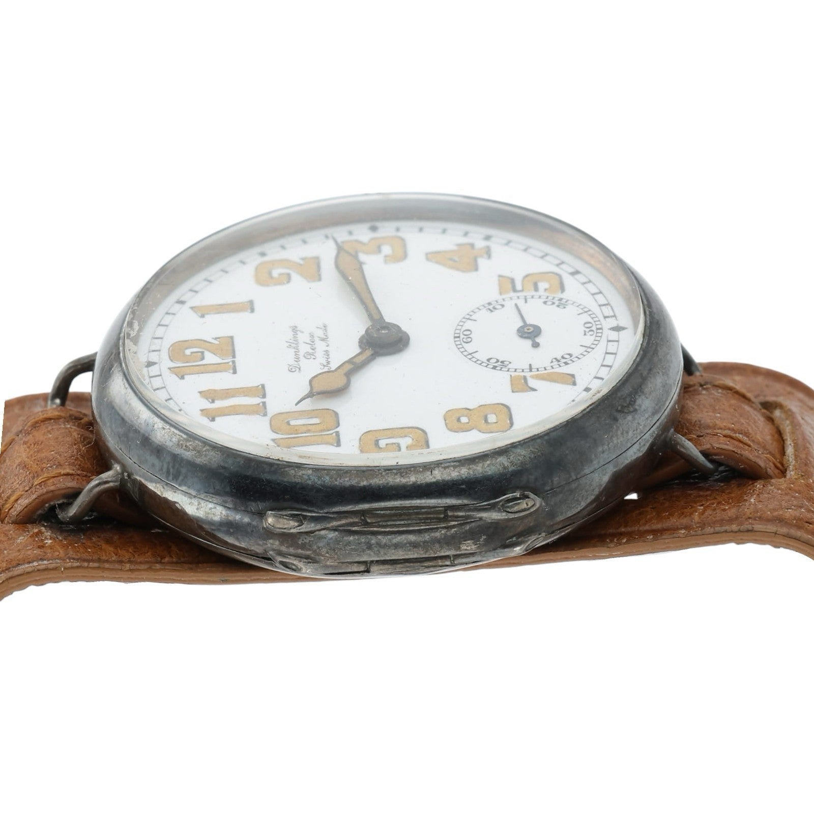 Rolex Dunklings White Dial Silver Case 33mm Manual Wind Men’s Watch