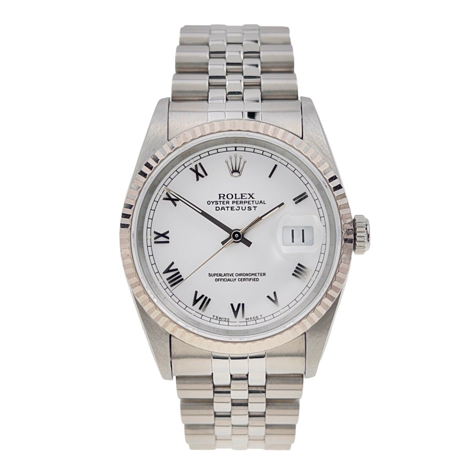 Rolex Datejust Stainless Steel White Dial 36mm Automatic Men’s Watch 16234