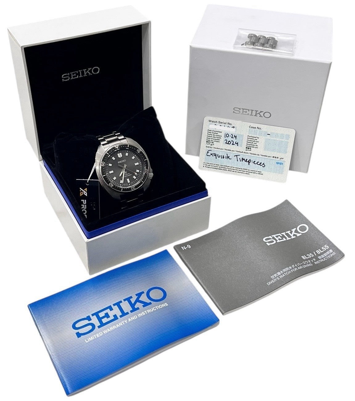 Seiko Prospex Steel Black Dial 44mm Automatic Movement Men's Watch SLA051