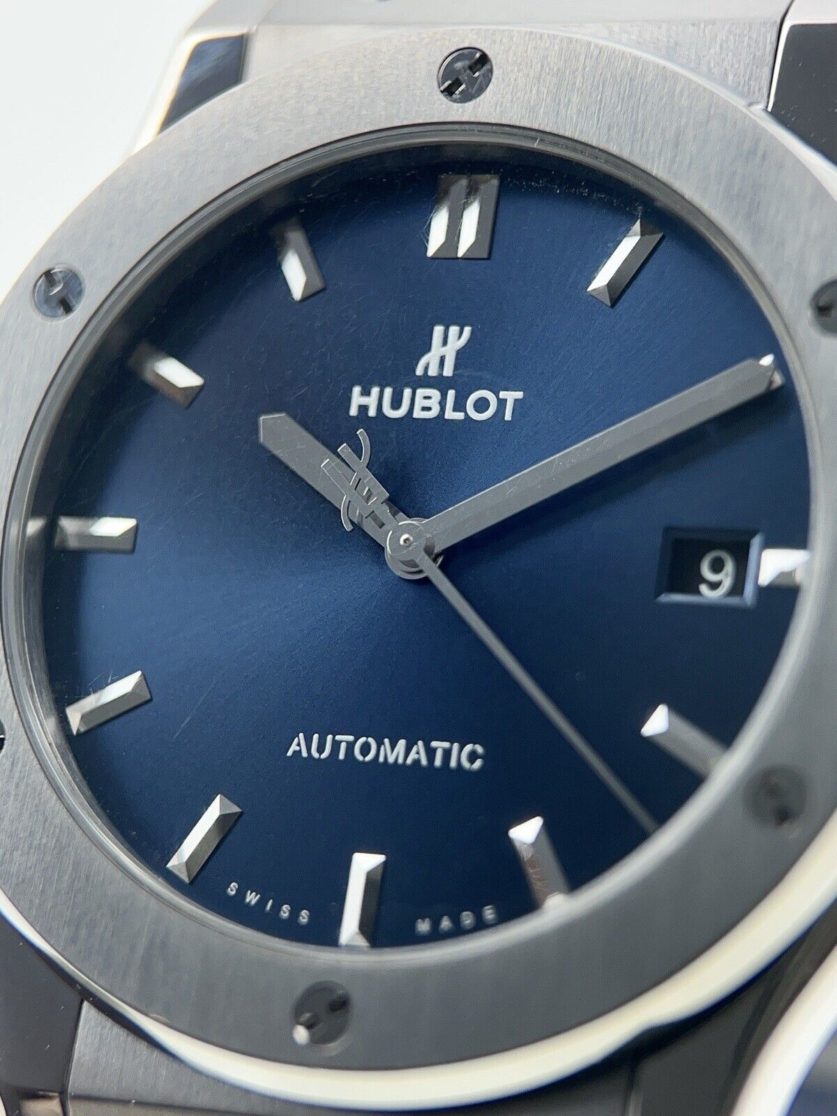 Hublot Classic Fusion Blue Dial Titanium 511.NX.7170.LR Men’s Watch W/ B&P