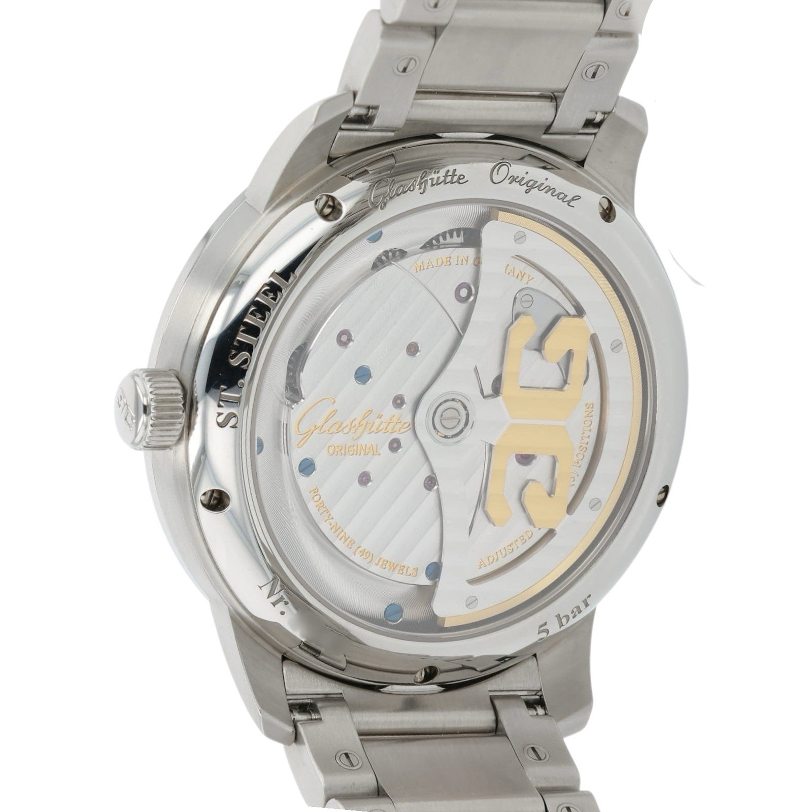 Glashutte PanoMaticInverse Silver Dial Steel 42mm Men's Watch 1-91-02-02-02-71