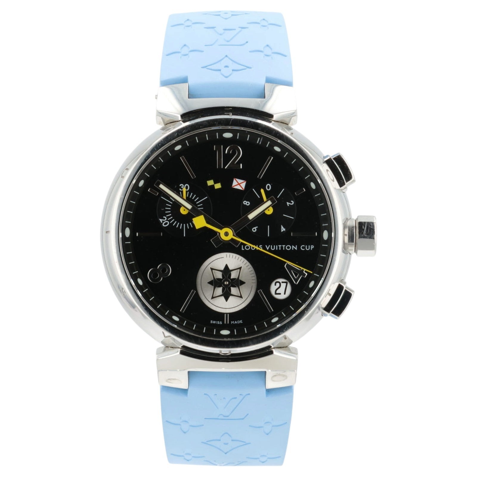 Louis Vuitton Tambour Lovely Cup Black Dial Steel 39mm Quartz Mens Watch Q11BG