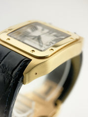 Cartier Santos 18k Yellow Gold Silver Dial 38mm Automatic Watch W20078Y1
