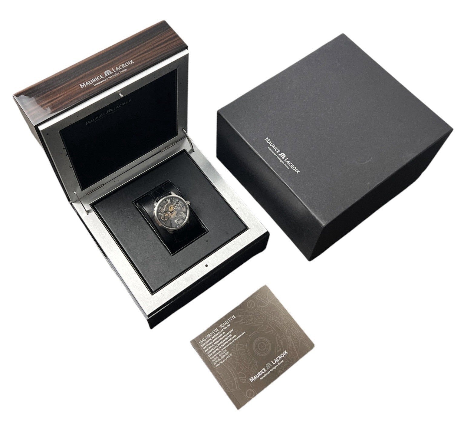 Maurice Lacroix Skeleton Dial Stainless Steel 43mm Manual Wind Mens Watch MP7138