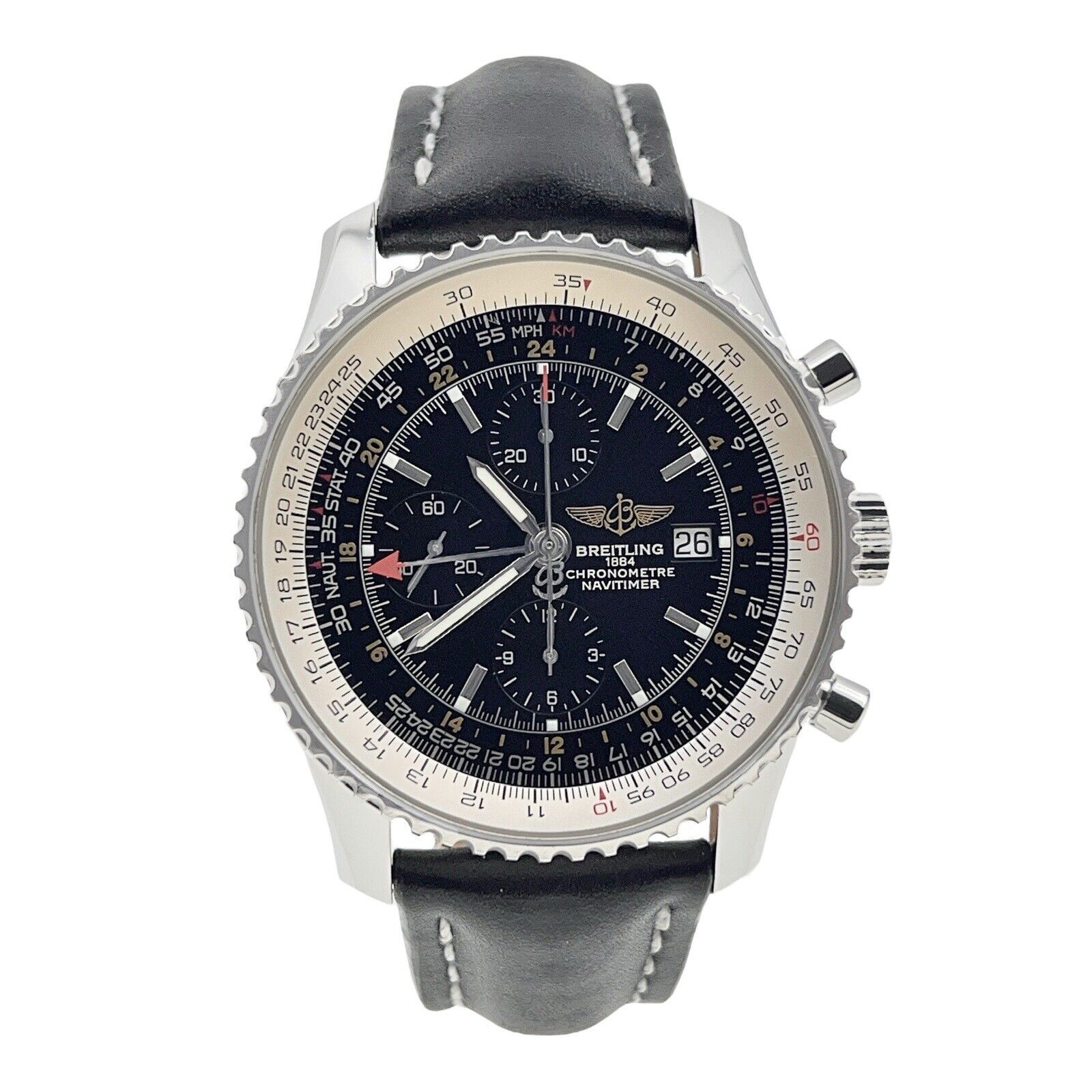 Breitling Navitimer World Steel Black 46mm Automatic Men’s Watch A24322 - B/P