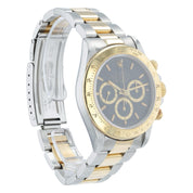 Rolex Daytona Gold & Steel Black Dial 40mm Automatic Movement Mens Watch 16523