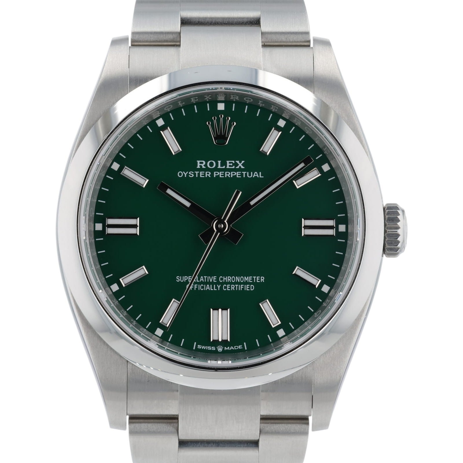 2026 Rolex Oyster Perpetual Green Dial Steel 36mm Automatic Mens Watch 126000