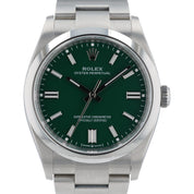 2026 Rolex Oyster Perpetual Green Dial Steel 36mm Automatic Mens Watch 126000