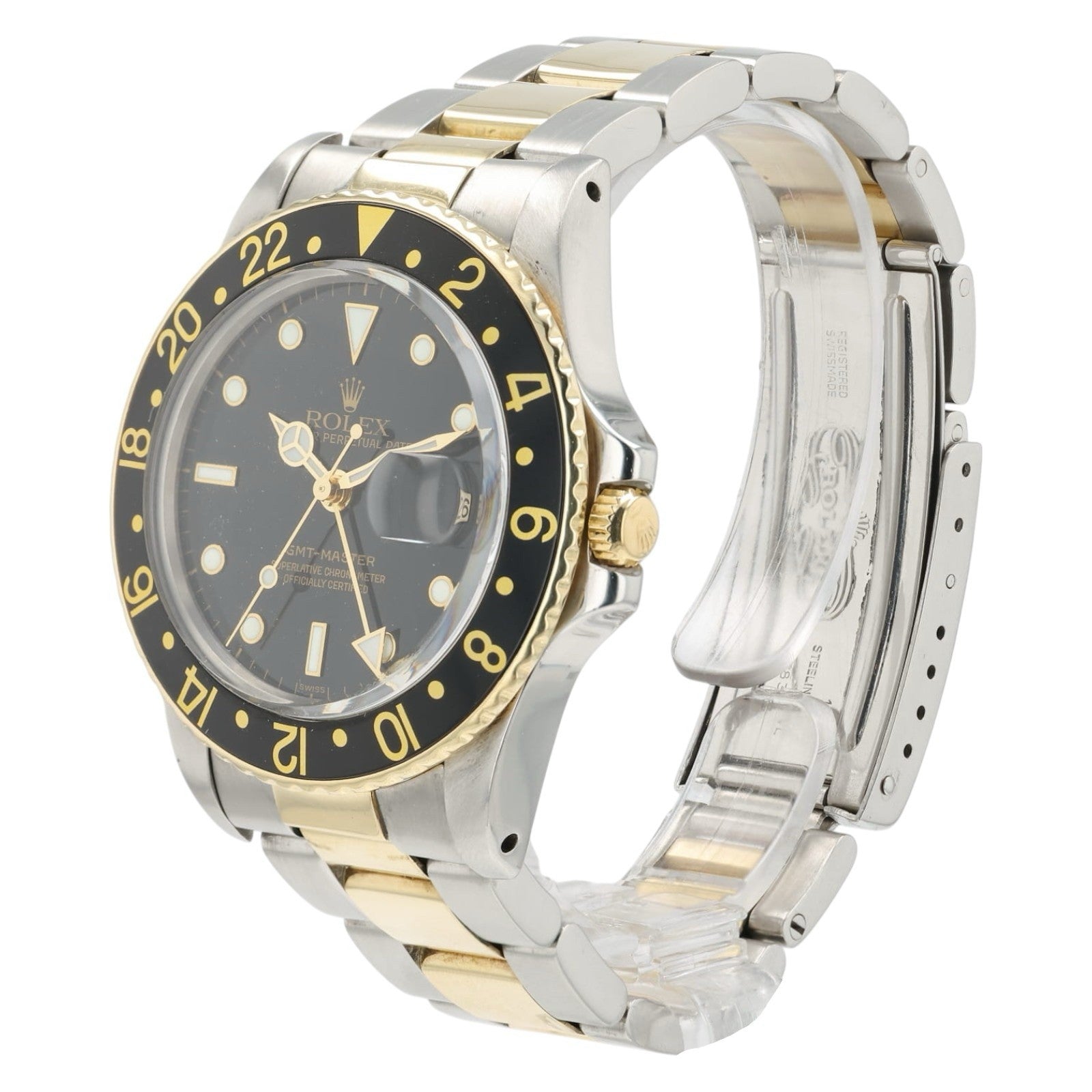 Rolex GMT Master II Black Dial Gold & Steel Black Dial 40mm Automatic Mens 16753