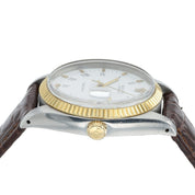 Rolex Date White Dial Stainless Steel 34mm Manual Wind Movement Mens Watch 6694