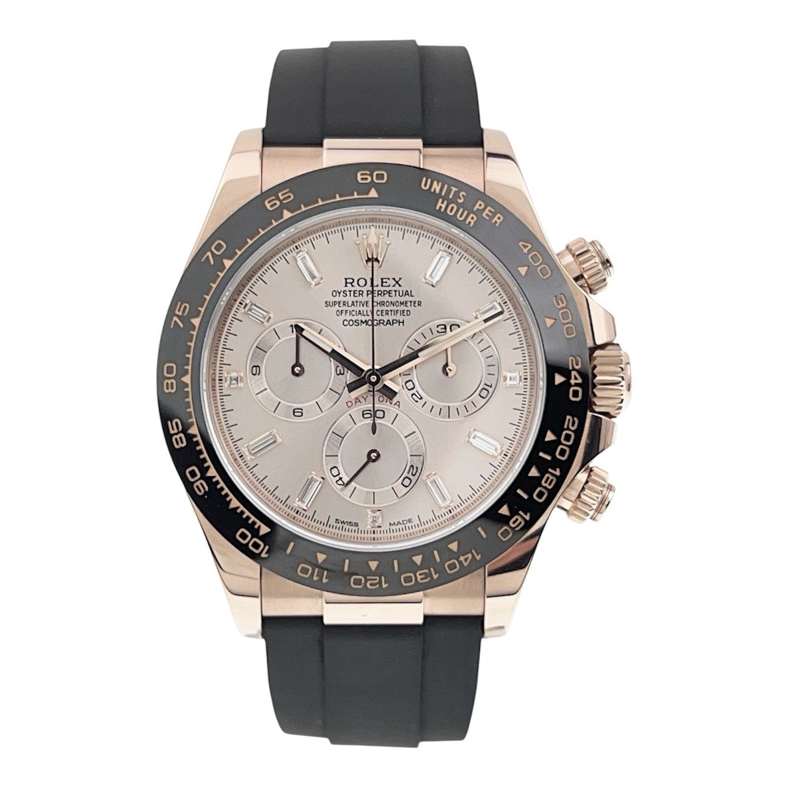 Rolex Daytona 18k Rose Gold Baguette Pink Dial 40mm Automatic Men's 116515LN