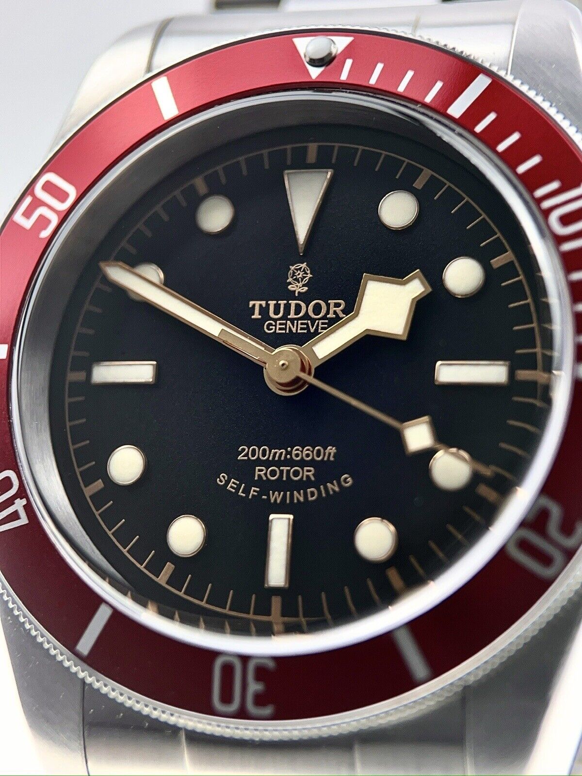 Tudor Black Bay Smiley Stainless Steel Red 41mm Automatic Watch 79220R