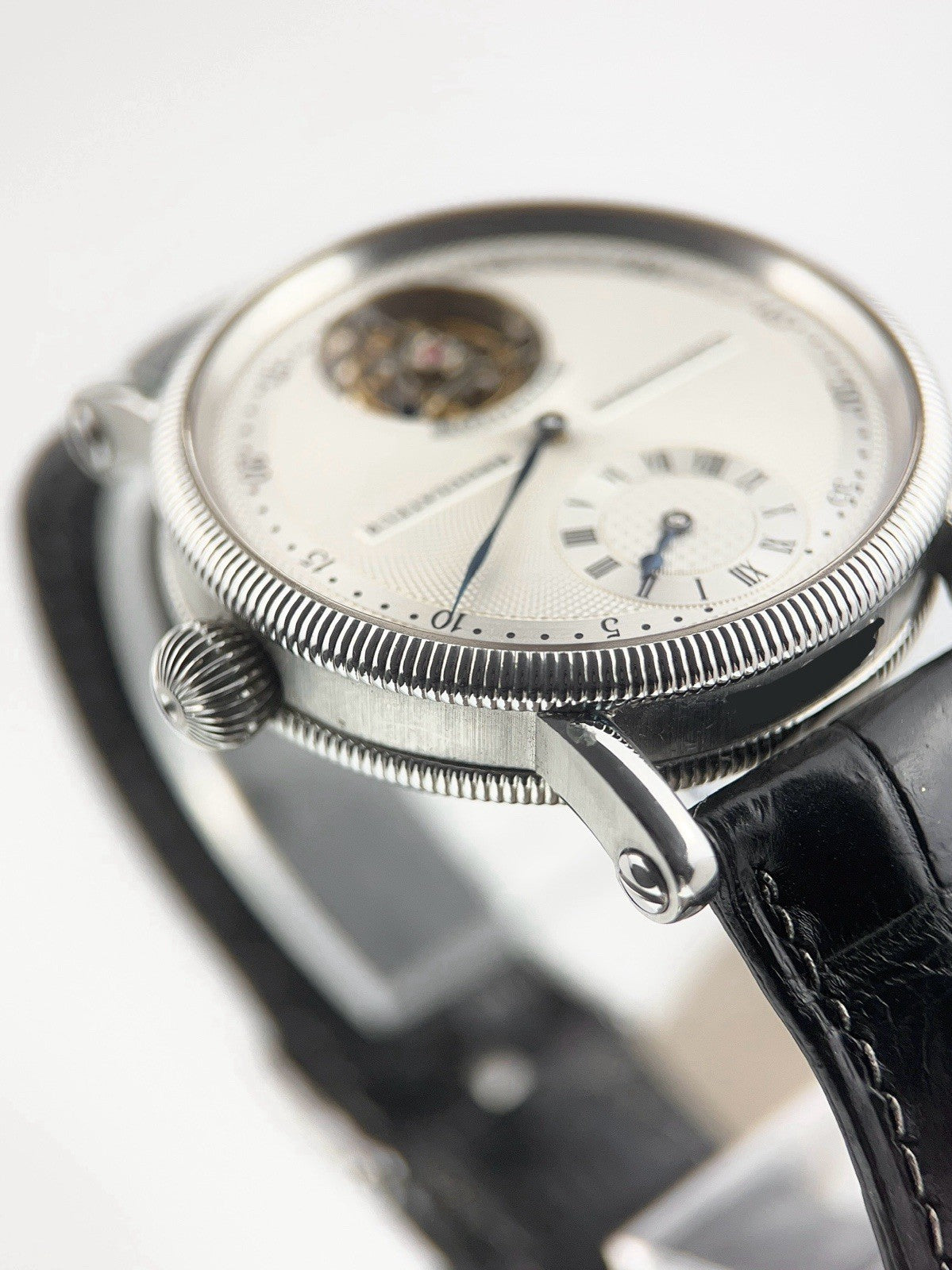 Chronoswiss Regulateur Tourbillon Steel Silver Dial 38mm Manual Wind Mens CH3123