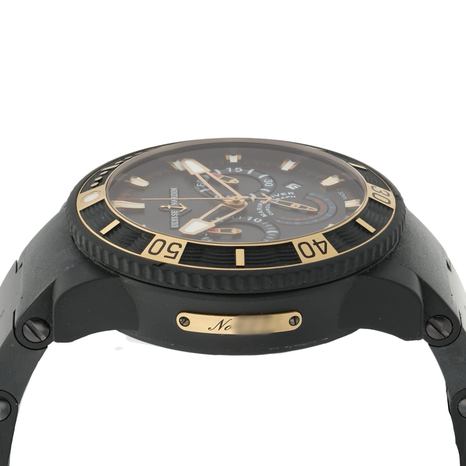 Ulysse Nardin Chronograph Black Dial Steel 46mm Automatic Men’s Watch 353-90