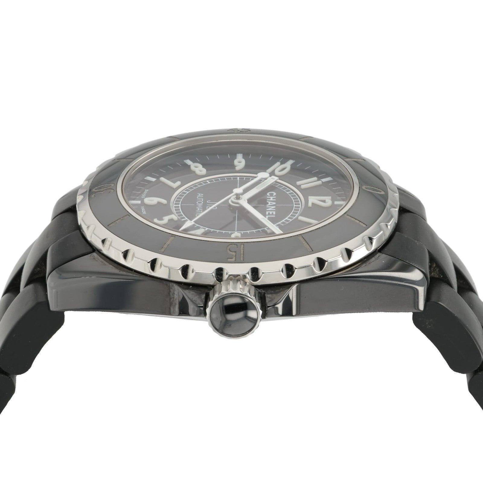 Chanel J12 Black Dial Stainless Steel 39mm Automatic Women's Watch - Box/Papers