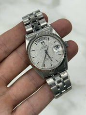 Tudor Prince Day & Date Stainless Steel 36mm Linen Automatic Watch 76214