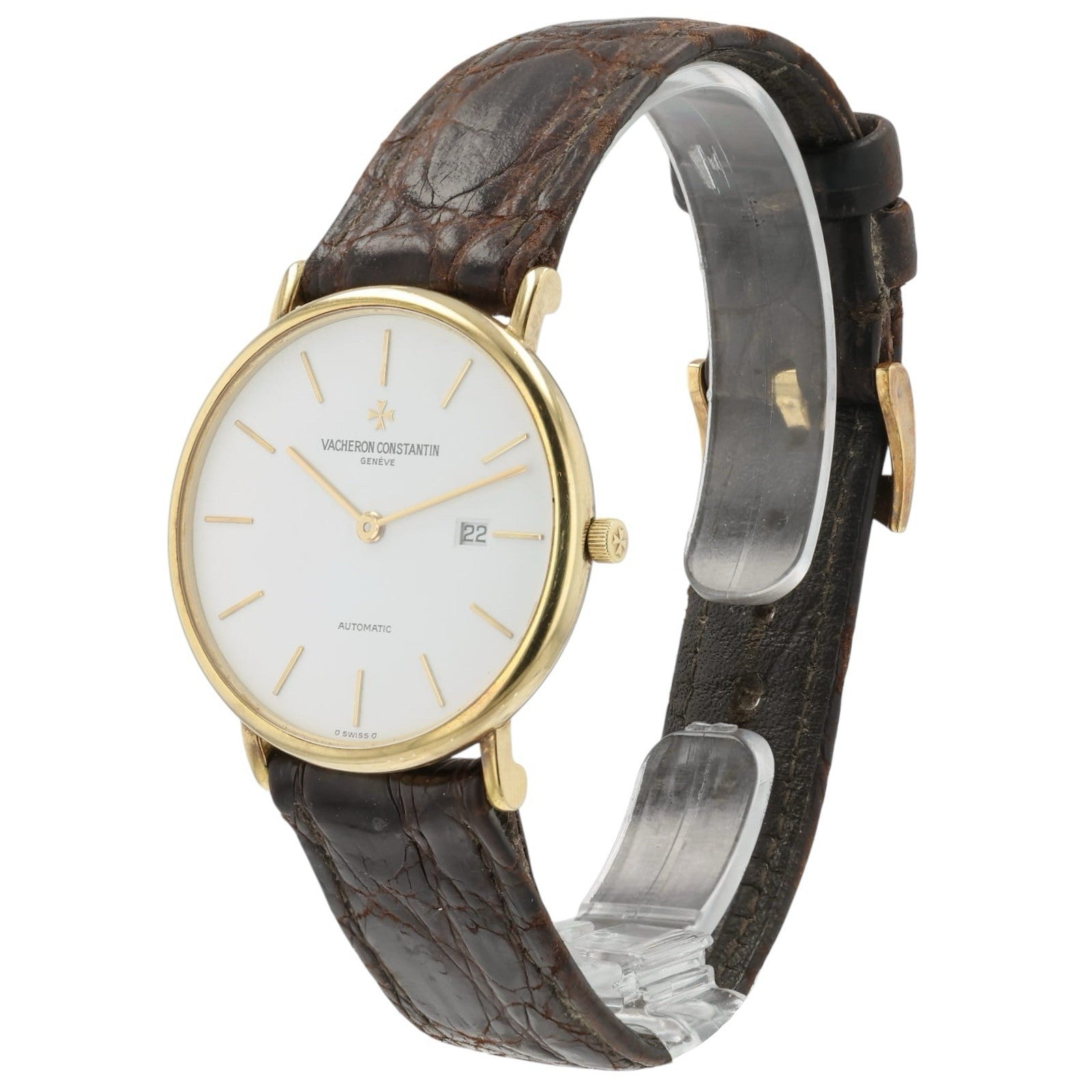 Vacheron Constantin White Dial 18k Yellow Gold 32mm Automatic Men’s Watch 48002