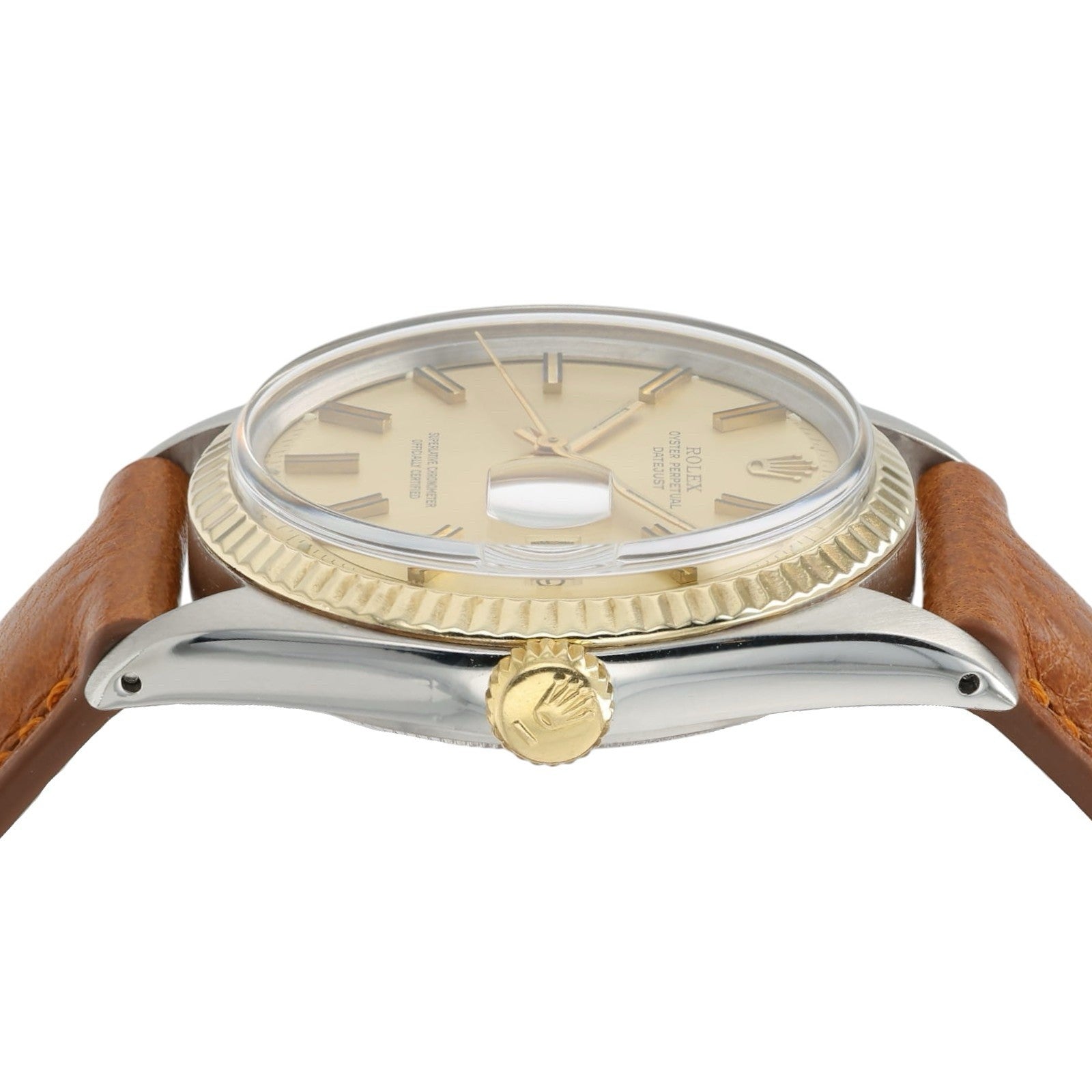 Rolex Datejust Gold Color Dial Steel & Gold Case 36mm Automatic Men Watch 1601