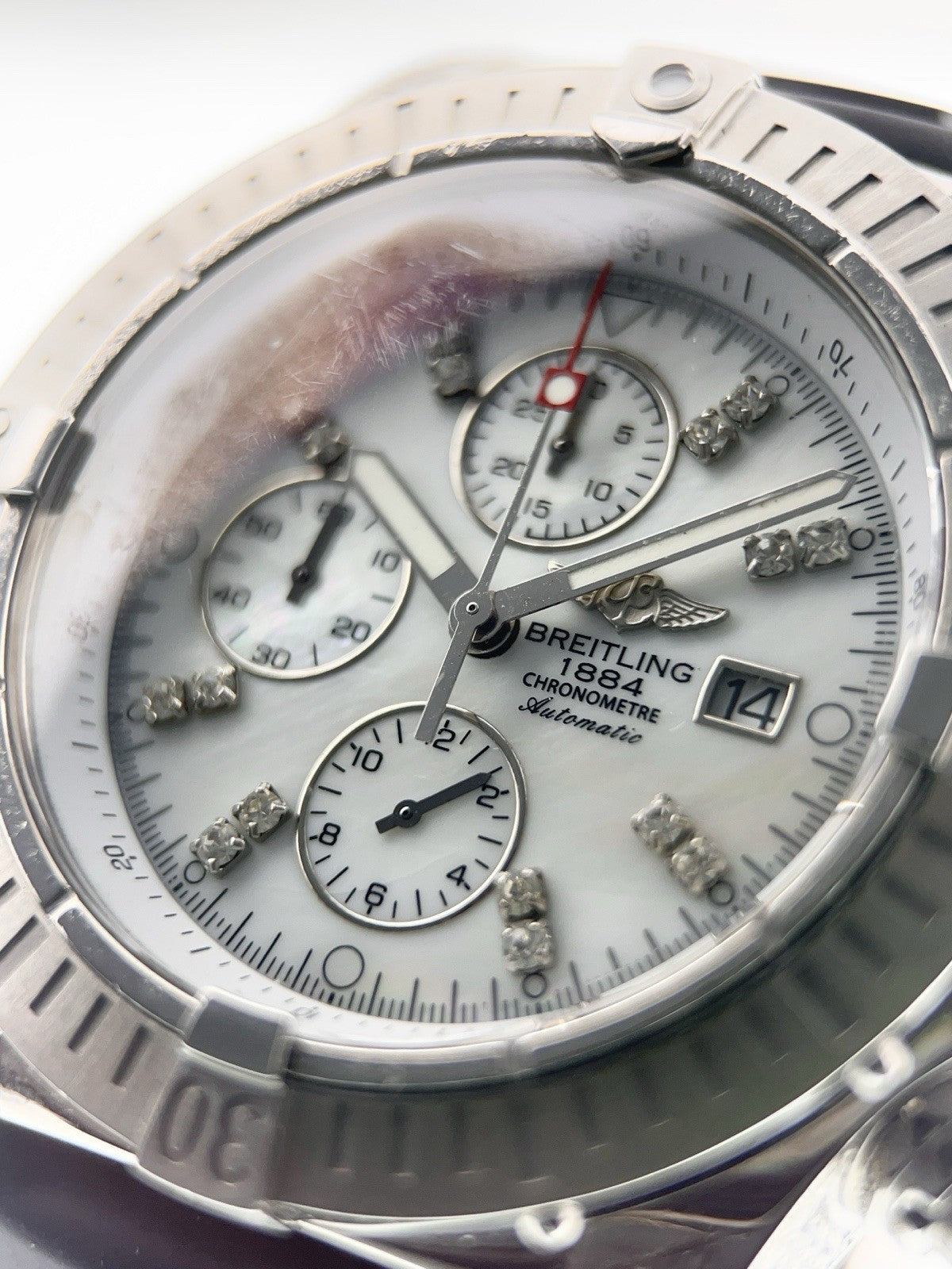 Breitling Super Avenger Steel MOP Dial Diamonds 48mm Automatic Mens Watch A13370