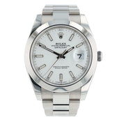 2025 Rolex Datejust 41 Stainless Steel White Dial 41mm Auto Mens Watch 126300
