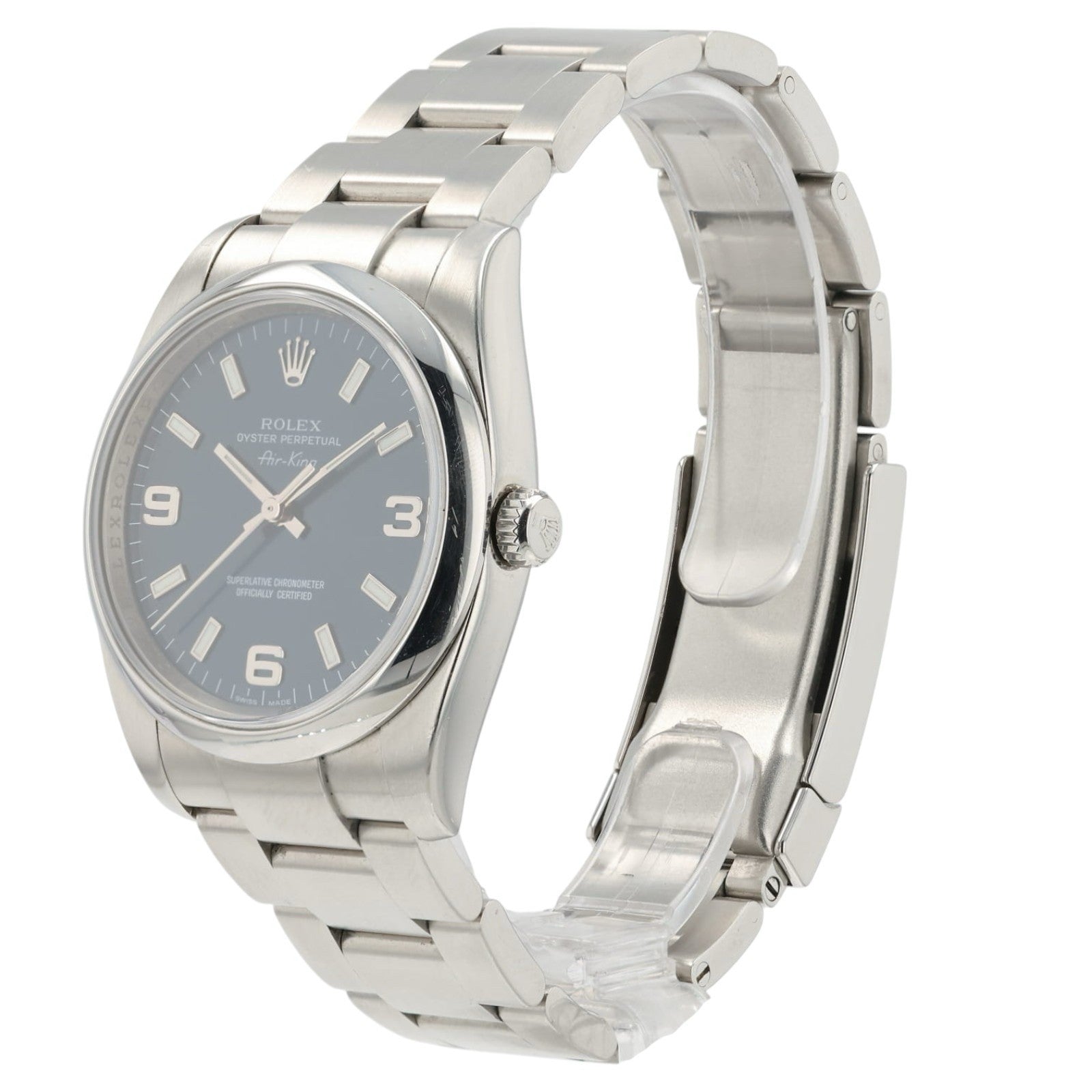 Rolex Air-King Blue Dial Stainless Steel 34mm Automatic Men’s Watch 124200