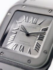 Cartier Santos 100 Stainless Steel Silver Dial 33mm Automatic Movement W20122U2