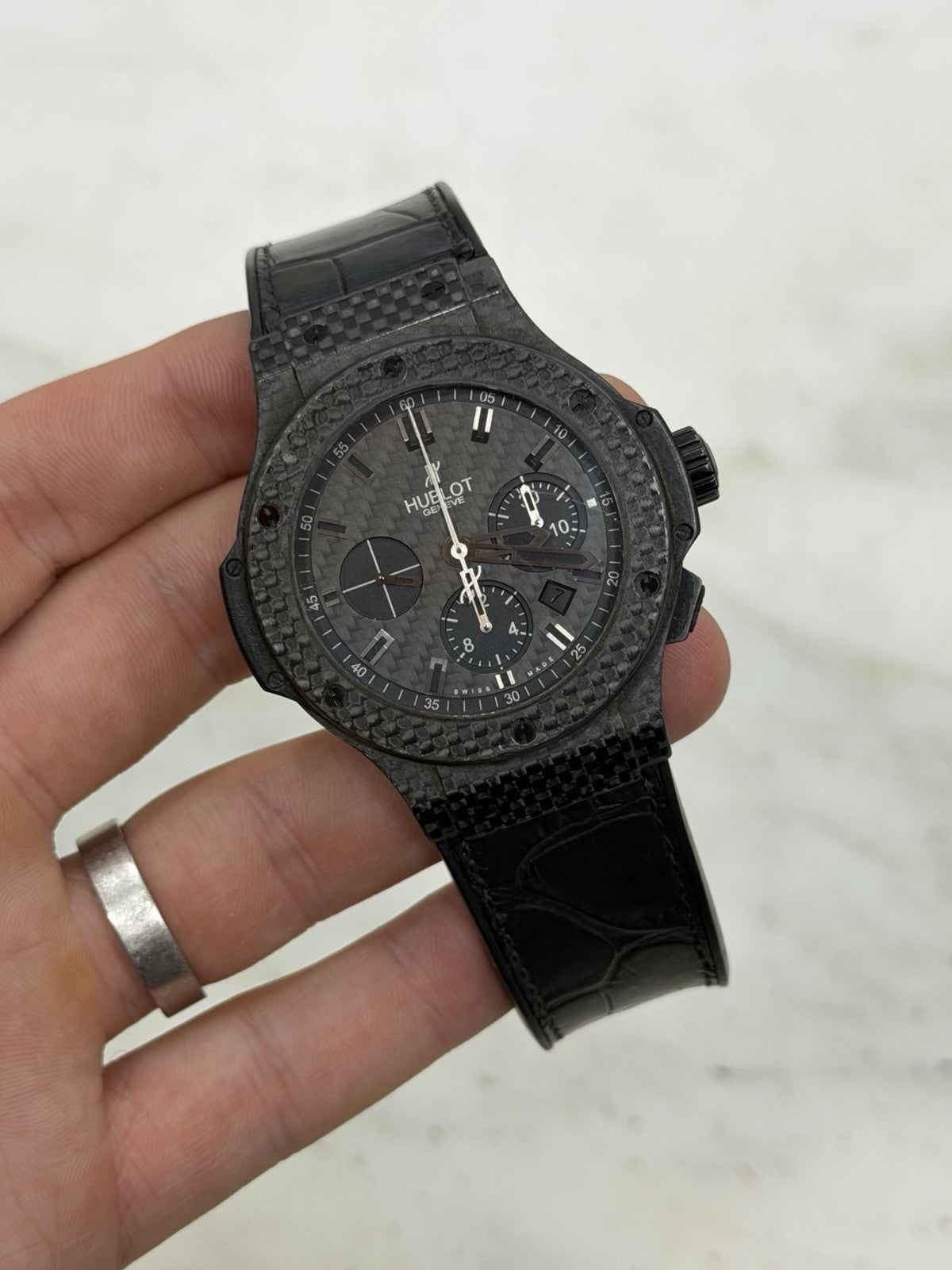 Hublot Big Bang 301.QX.1740.GR 44mm Carbon Black Dial Auto Watch - FOR PARTS