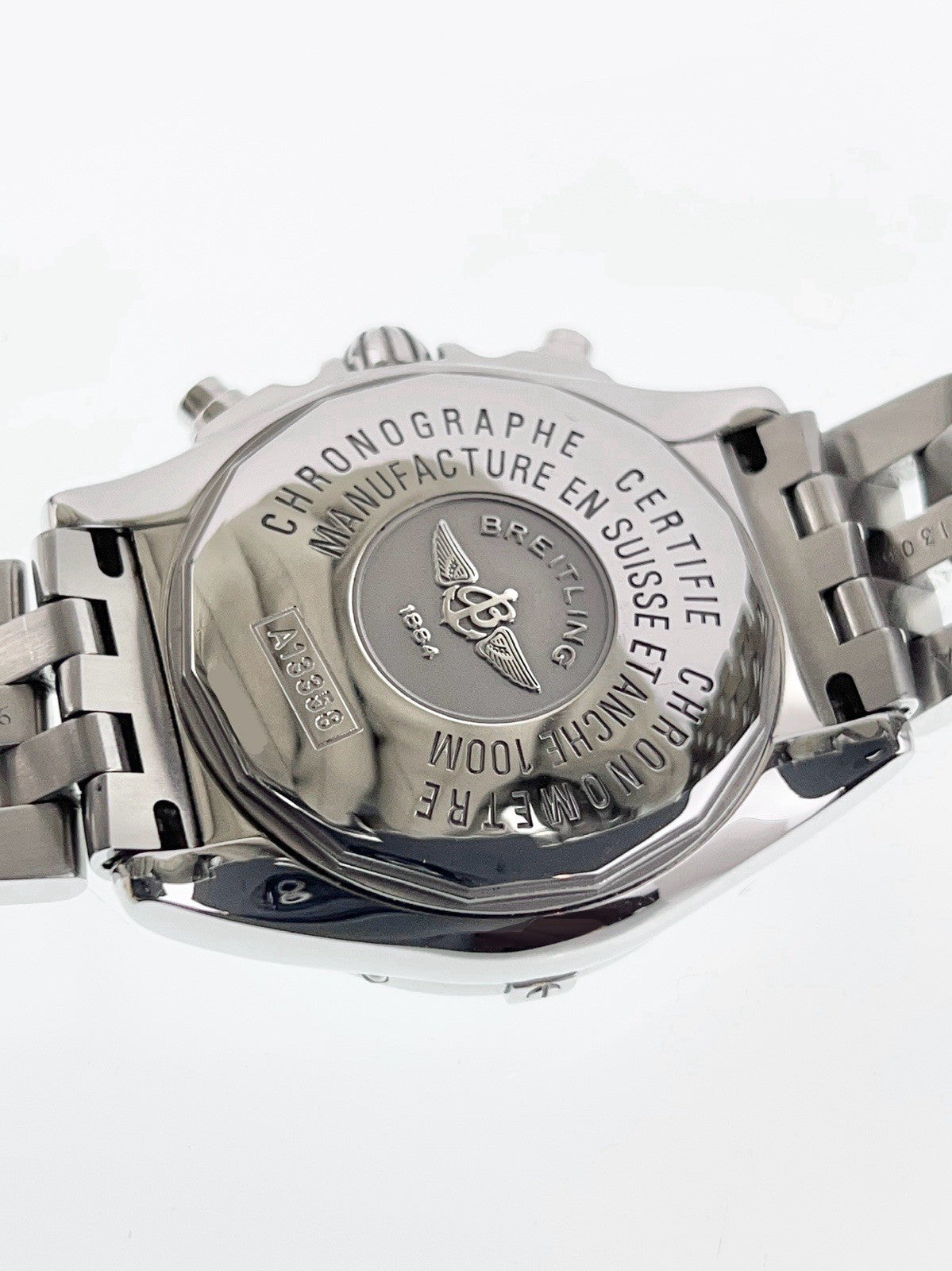 Breitling Chrono Cockpit Steel Light Blue Dial 39mm Automatic Mens Watch A13358