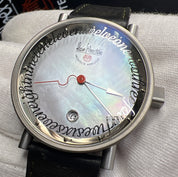 Alain Silberstien 39.5mm Titanium Automatic Date Watch Mother Pearl Dial w/ Box