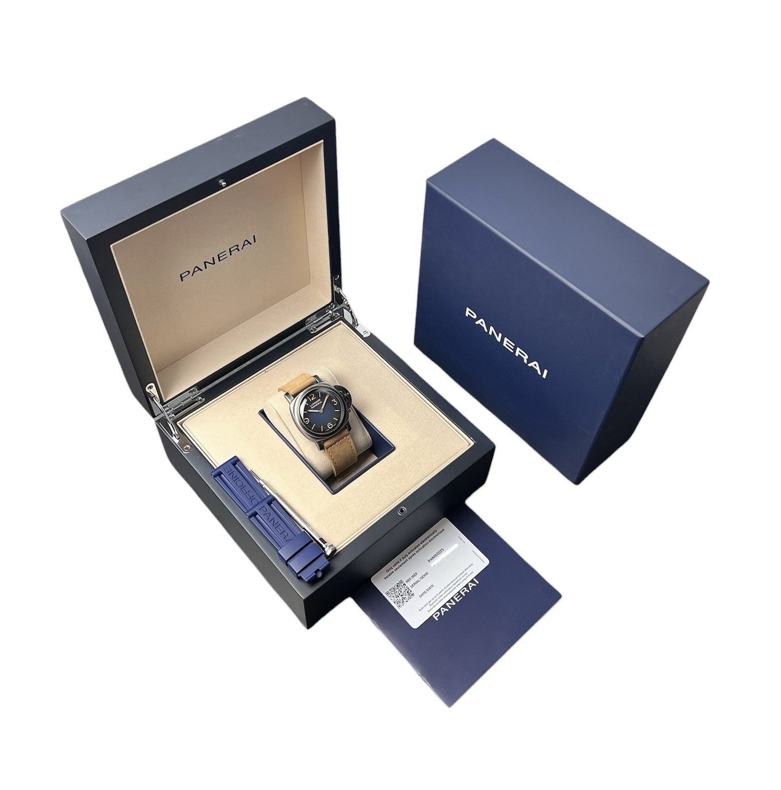 Panerai Luminor Venticinque Blue Dial Steel 44mm Manual Wind Mens Watch PAM02025