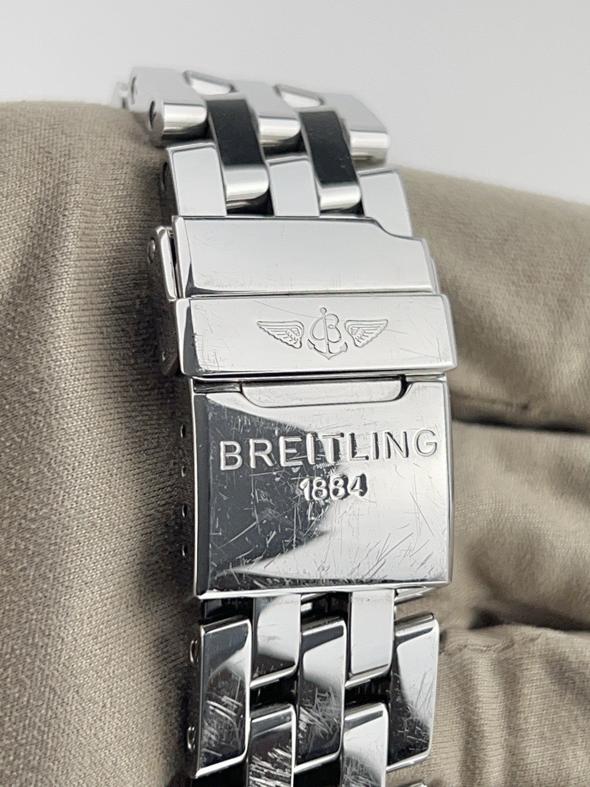 Breitling Chrono Cockpit Steel Light Blue Dial 39mm Automatic Mens Watch A13358