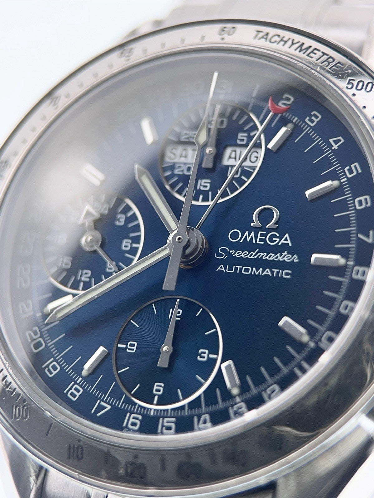Omega Speedmaster Triple Date Blue Dial 39mm Automatic Men’s Steel Watch 3523.80