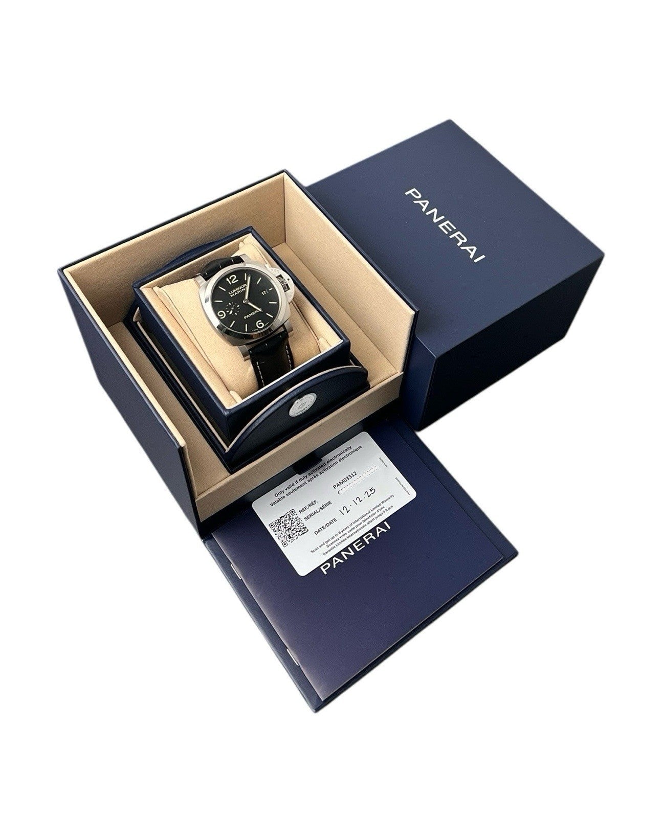 Panerai Luminor Marina Stainless Steel Black Dial 44mm Automatic Mens PAM03312
