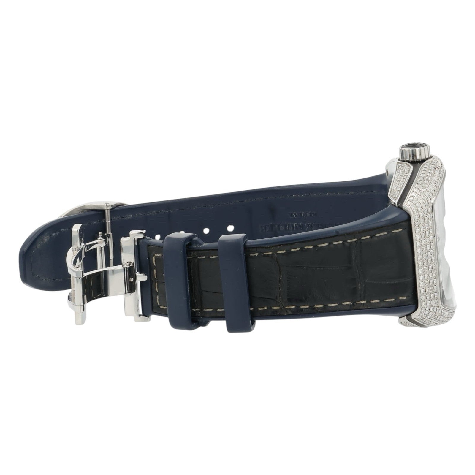 Franck Muller Vanguard Diamond Steel Black Dial 445mm Automatic Watch V45 SC DT