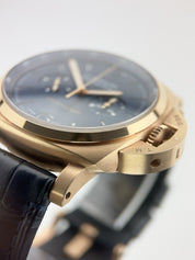 Panerai Luminor Goldtech 18k Rose Gold Blue Dial 44mm Automatic Mens PAM01111