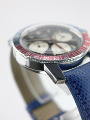 Heuer Autavia Pepsi Stainless Steel Black Dial 40mm Manual Wind Men's Watch 2446