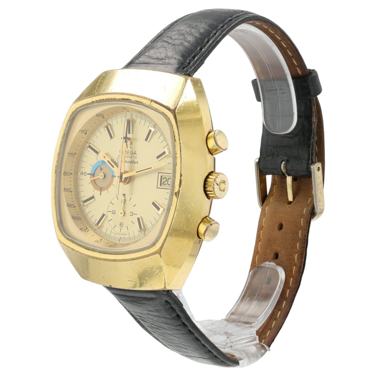 Omega Seamaster Gold Color Dial Gold Plated 42x49mm Automatic Mens Watch 176.005